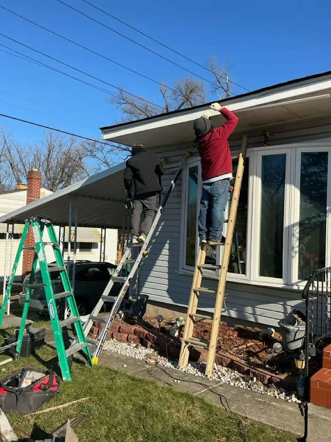 Restoration crew performing exterior repair in Canby